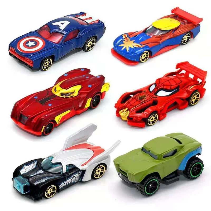 

Marvel Avengers Retro Personality Alloy Car Captain America Iron Man Iron Spiderman Anime Cartoon Creative Children's Toy Car