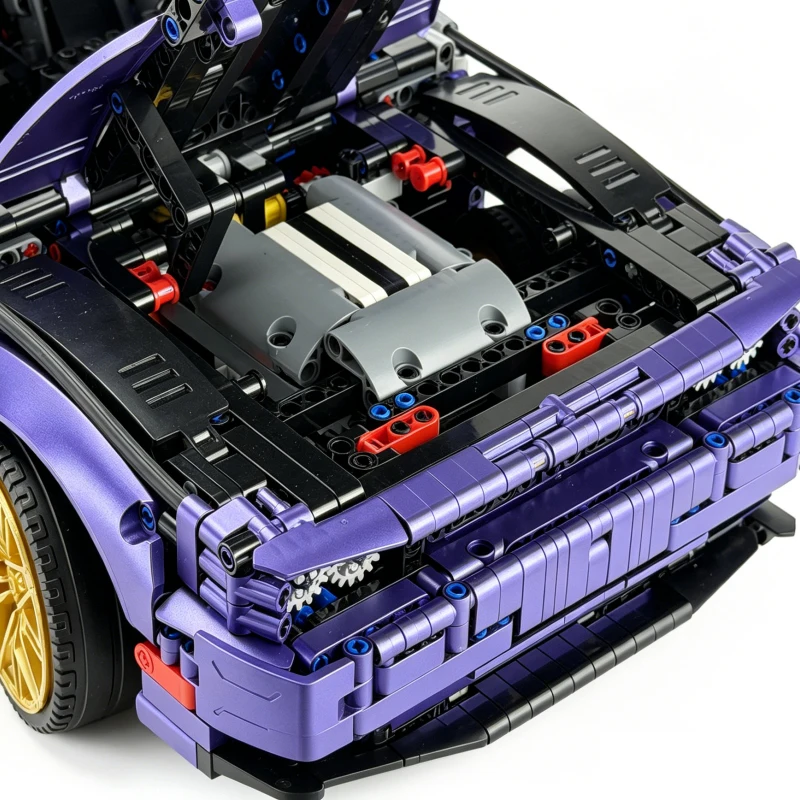 Конструктор MOC 93560 152910: Модель спортивного автомобиля Challenger Demon Hellcat в масштабе 1:8, гоночный аксессуар, игрушка из строительных блоков, подарок на Рождество (art.: 3920da69caef1) - 3920da69caef1