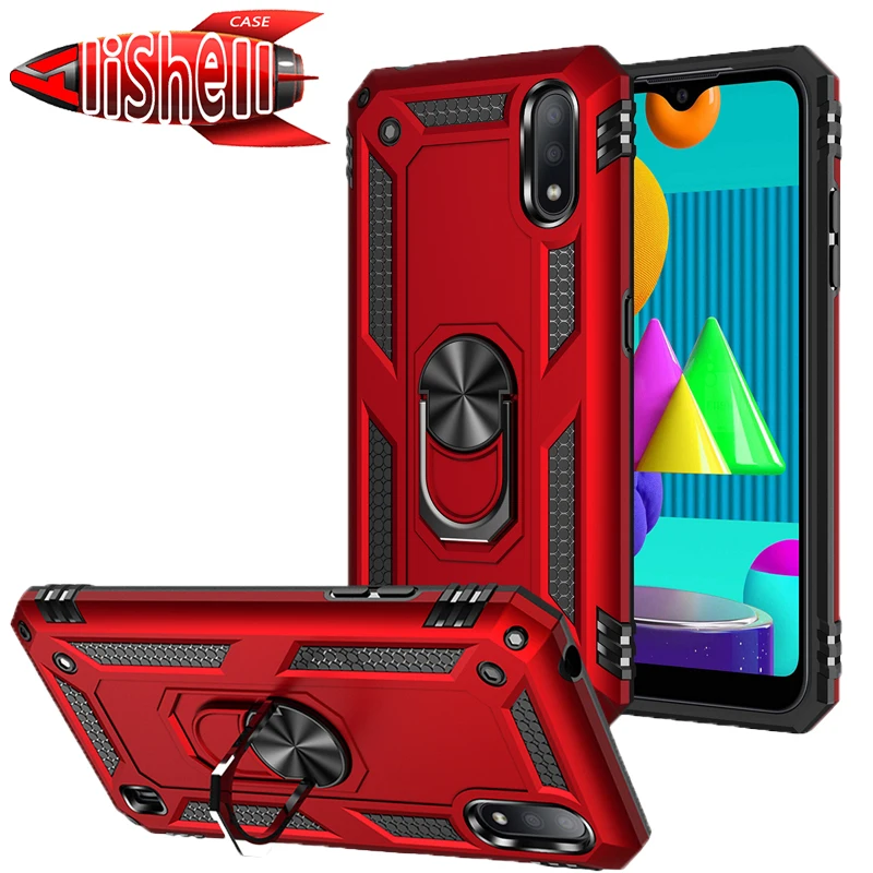 

Shockproof Phone Case For Samsung M01 M10 M20 M30 M30S M21 Magnetic Ring Stand Armor Cover For Galaxy M31 M31S M40S M60S M51 M11