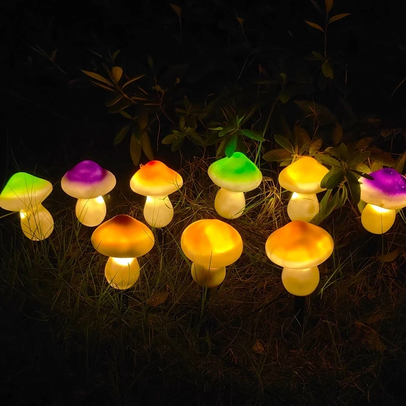 4PCS Solar Lawn Lamp Outdoor IP65 Waterproof Mushroom Lights Fairy Firefly Light Garland for Garden Pathway Landscape Decoration