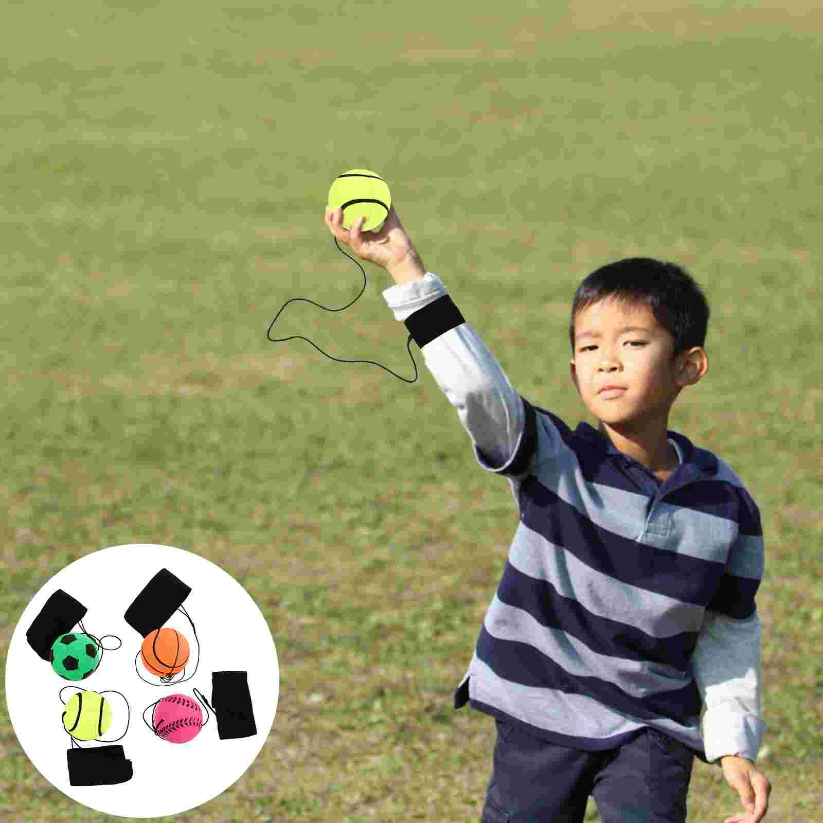 

Wrist String Return Sports Toy Bouncy Strap A Baseball Elastic Toys Wristband Rubber Throwing Kids Band Attached Relaxing Hand