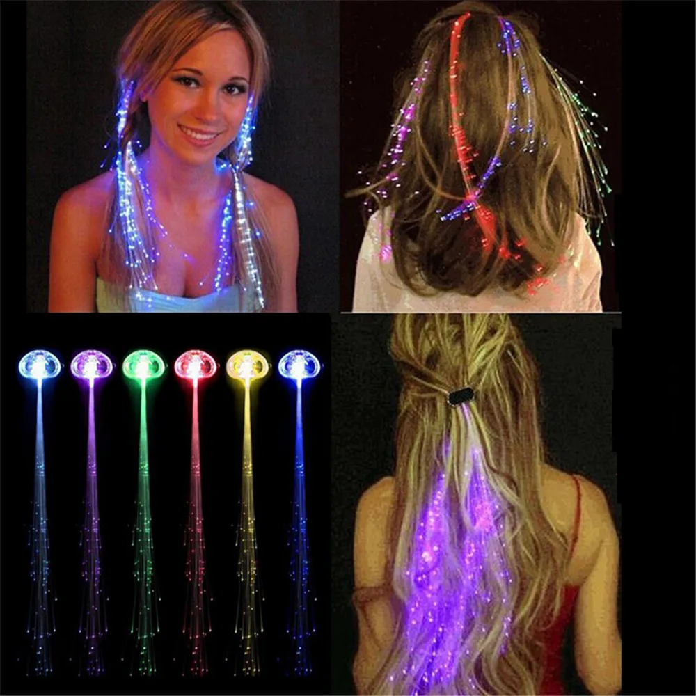 1pcs Colorful LED Glowing Flash Wigs Hair Braided Clip Hairpin Show New Year Party Christmas Decor Supplies Party Festival Gif