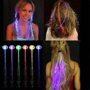 Imported Colorful LED Glowing Flash Wigs Hair Braided Clip Hairpin Show Girls Braiding Headdres New Year Part