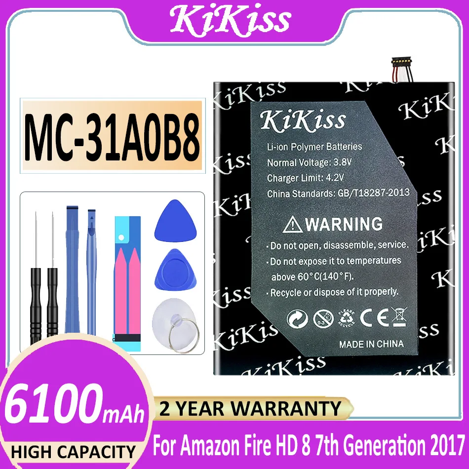 

Original KiKiss Powerful Battery MC-31A0B8 6100mAh For Amazon Fire HD 8 7th Generation 2017 Release SX034QT Bateria