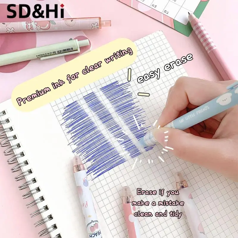 

6 шт. милые канцелярские пластиковые аксессуары 0,5 мм, школьные принадлежности, ручки для школы, аксессуары