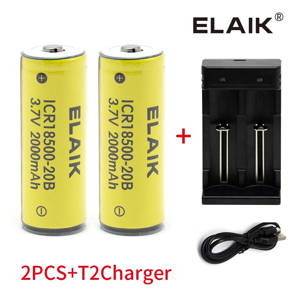 Литий-ионная аккумуляторная батарея ICR18500-20B 2000 мАч Recarregavel