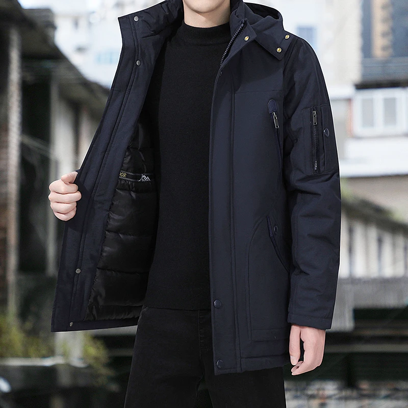 Winter Jacket Men 2022 Fashion  Hooded Male Parka Jacket Mens Solid Thick Jackets Cotton Coats Man  Warm Parkas Windbreaker 4XL