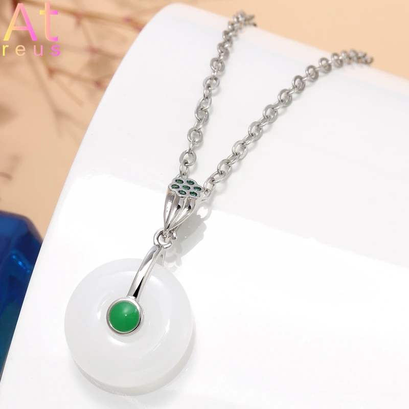 Купи Chinese Style Safety Peace Ping buckle Lotus seedpod Style Pendant Necklace For Girl Women Silver Plated Link Chain Necklace за 98 рублей в магазине AliExpress