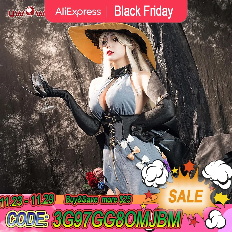 

In Stock UWOWO Ningguang Cosplay Halloween Costume with Hat Game Genshin Impact Fanart Cosplay Mondstadt Pirate Witch Outfit