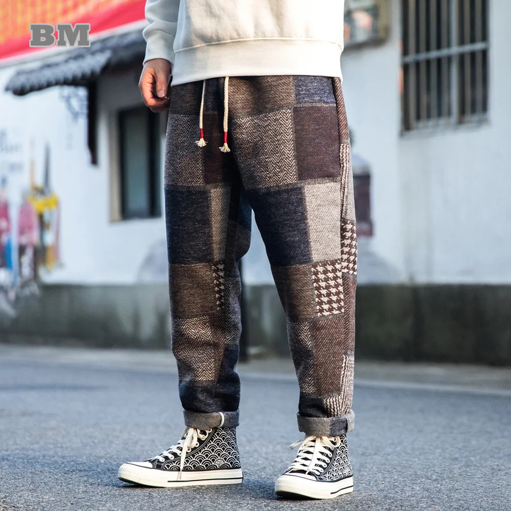 

Cinese Style Retro Plus Size Woolen Casual Pants Men Clotin Loose Oversized arem Pants Etnic Trousers arajuku Male