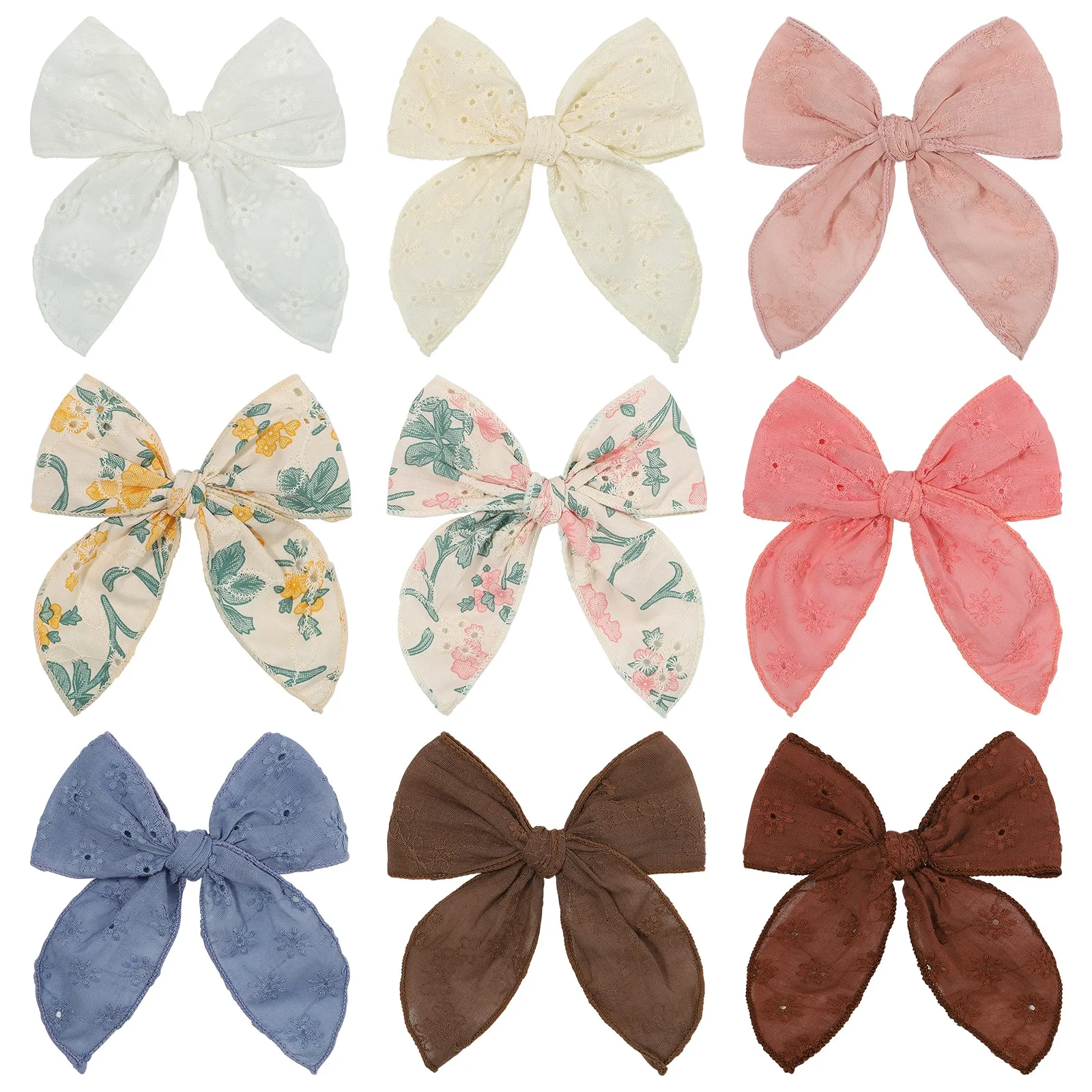 

1 Pcs Sweet Embroidery Print Kids Bows Hair Clips for Baby Girls Handmade Big Bowknot Hairpin Barrette Headwear Hair Accessories