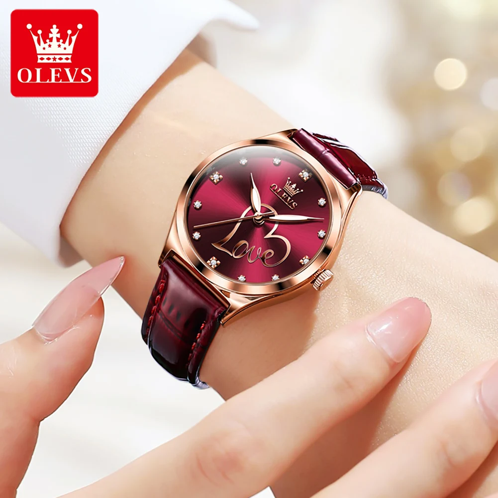 OLEVS Exquisite Ladies Watch Luxury Fashion Ultra-thin Leather Belt Waterproof Luminous Quartz Women Wristwatch Female Clocks