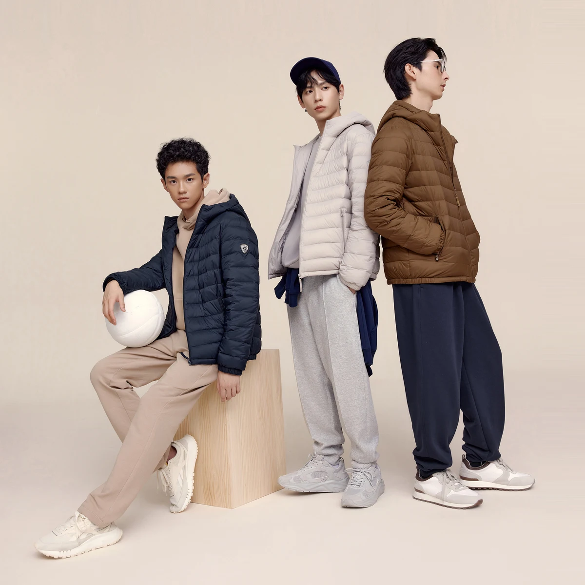 BOSIDENG мужской пуховик с капюшоном стеганое пальто шерпа легкая упакованная