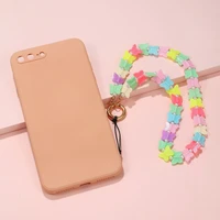 ins butterfly beaded mobile phone chain candy wrist anti loss mobile phone lanyard colorful butterfly beaded pendant cellphone c