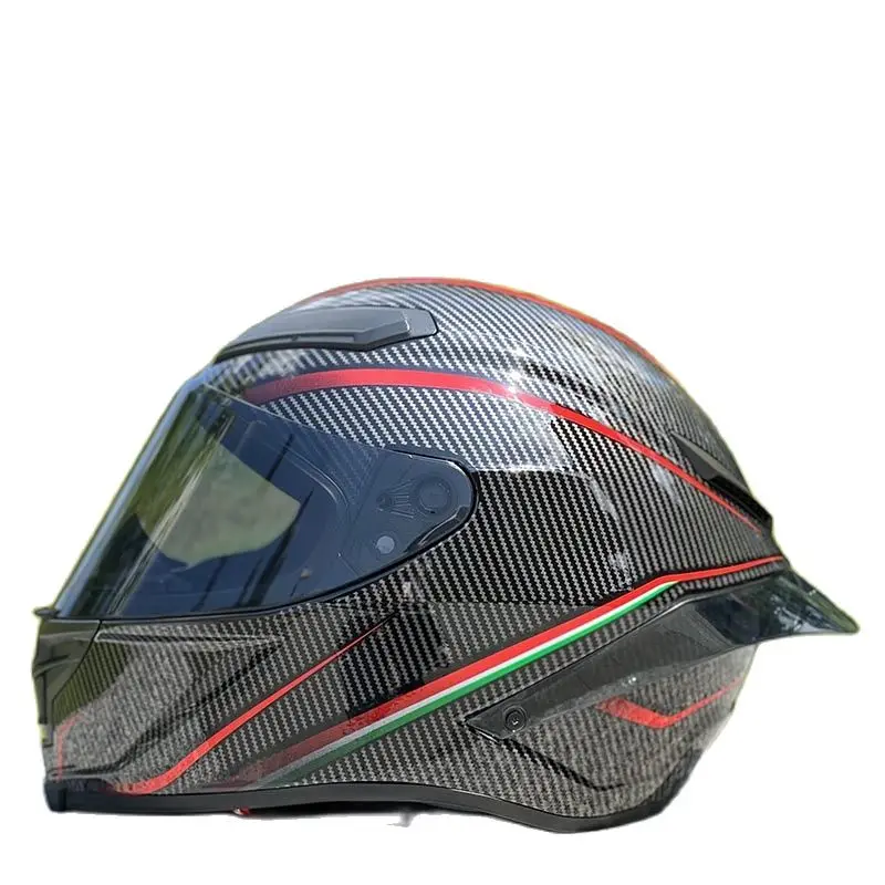 

ECE Approved Black-Red Trajectory Full Face Motorcycle Helmet Casco Motorbike Capacete Summer Season Big Tail Spoiler Helmet