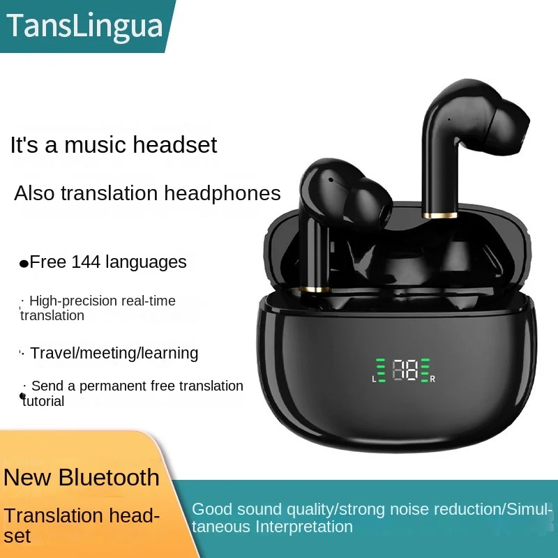 

Language Translator Earbuds T5 Headset Supports 144 Languages Real Time Translation Languages Translator Earphones for Traveling