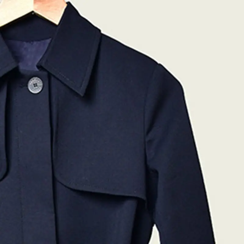 

Spring Summer Women Trench Coat Lapel Tie Pleated Women Trench Coat
