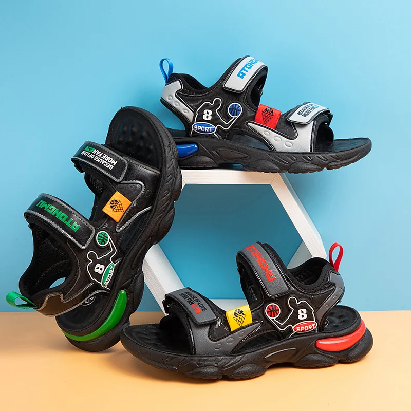 

Summer Boys Sport Sandals PU Kids Basketball Shoes Breathable Light Kids Sandals Boys 3-15Y Boy Beach Shoes 12+y Boys Shoes
