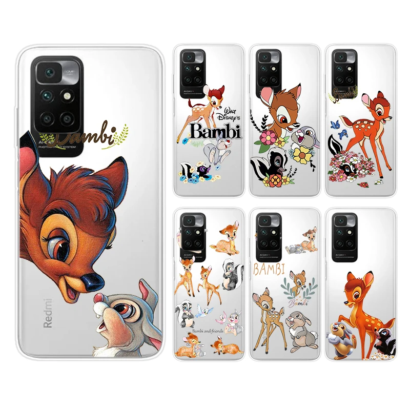 

Bambi cartoon Disney Phone Case For Redmi 10 10X 10C 9 9AT 9T 9A 8 7 6 K50 K40 Silicone Transparent Soft Shell Cover