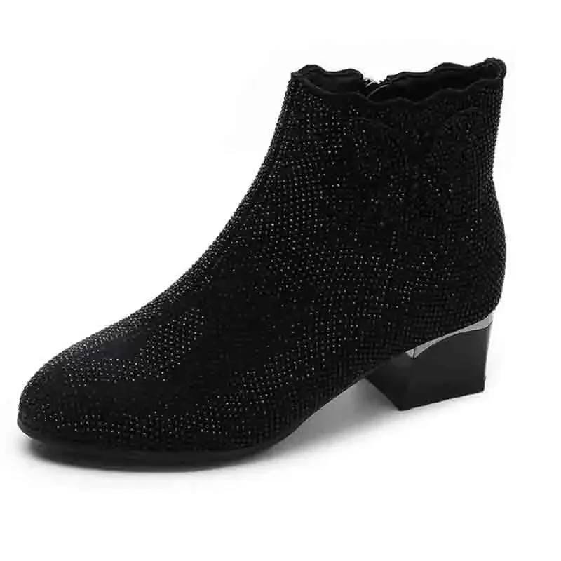 Женские ботильоны челси из синтетической кожи до середины икры большой размер