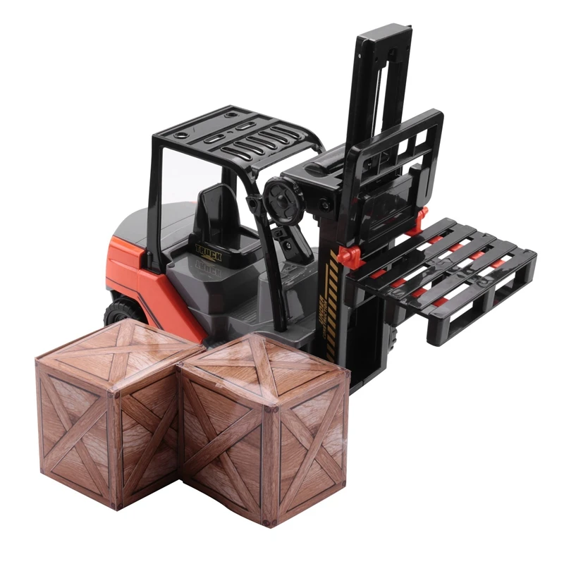 

1:22 Scale Lnertial Forklift Friction Fork Lift With Pallet Cargo Warehouse Truck Vehicle Model Toy Forklift For Kids