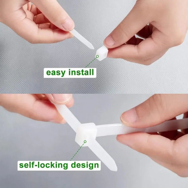 500/100Pcs Kolorowe nylonowe opaski kablowe Samoblokujące Paski wielokrotnego użytku Pętla mocująca Organizery przewodów do domowego biura