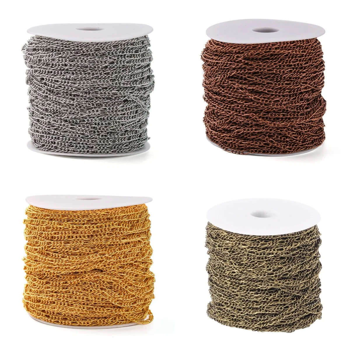 Плетеная железная цепочка 100 м в рулоне плетеная Фигаро ожерелье звено Мама-сын