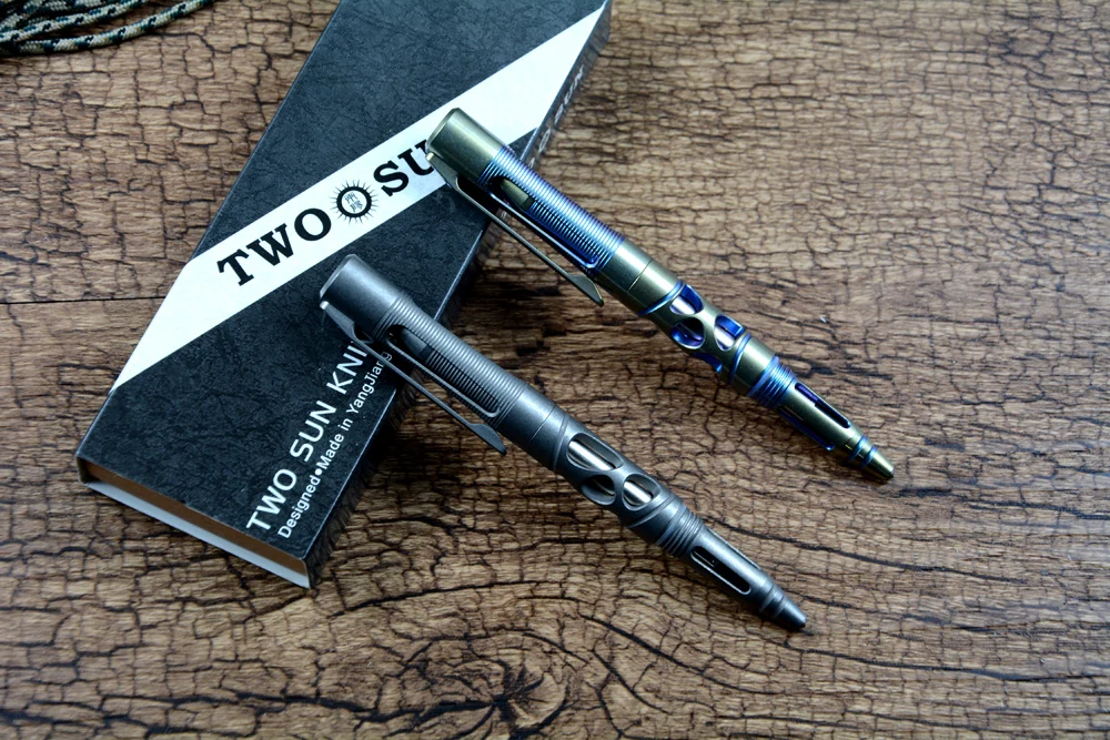 Тактическая ручка TWOSUN Defense синяя TC4 уличный инструмент из титанового сплава EDC PEN52