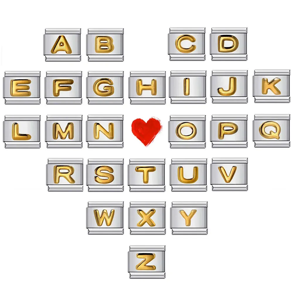 26 дюймов английская стандартная буква имя золотой цвет итальянский шарм