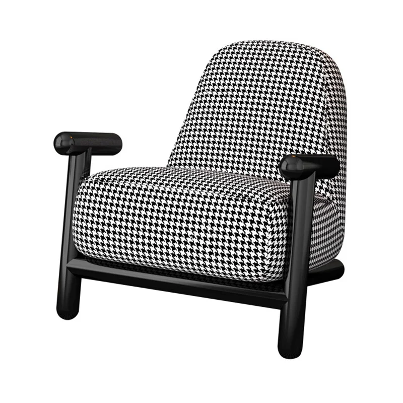 

Одноместный диван-стул для гостиной в маленькой квартире, современный минималистичный комбинированный однотонный деревянный диван с рису...