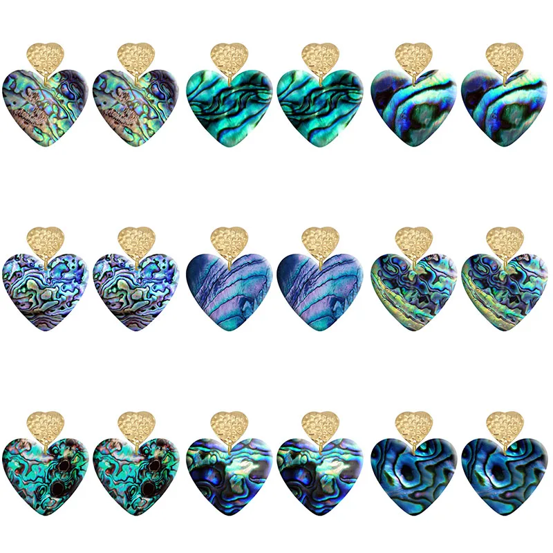 

Beach Shell Conch Pattern Good Quality Love Acrylic Heart Hook Earrings For Women Piercing Ear Drop Dangle Jewelry R1670