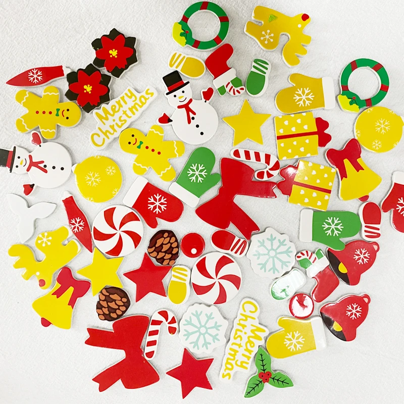 

54Piece Christmas Colorful Foam Stickers Self-Adhesive Kids Favors Sticker Home Door Wall Hanging Xmas Tree Craft Decorations