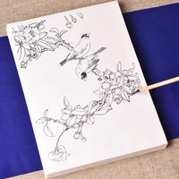 meticulous painting line drawing manuscript paper flower plant animal character line draft colored ripe xuan paper beginner copy