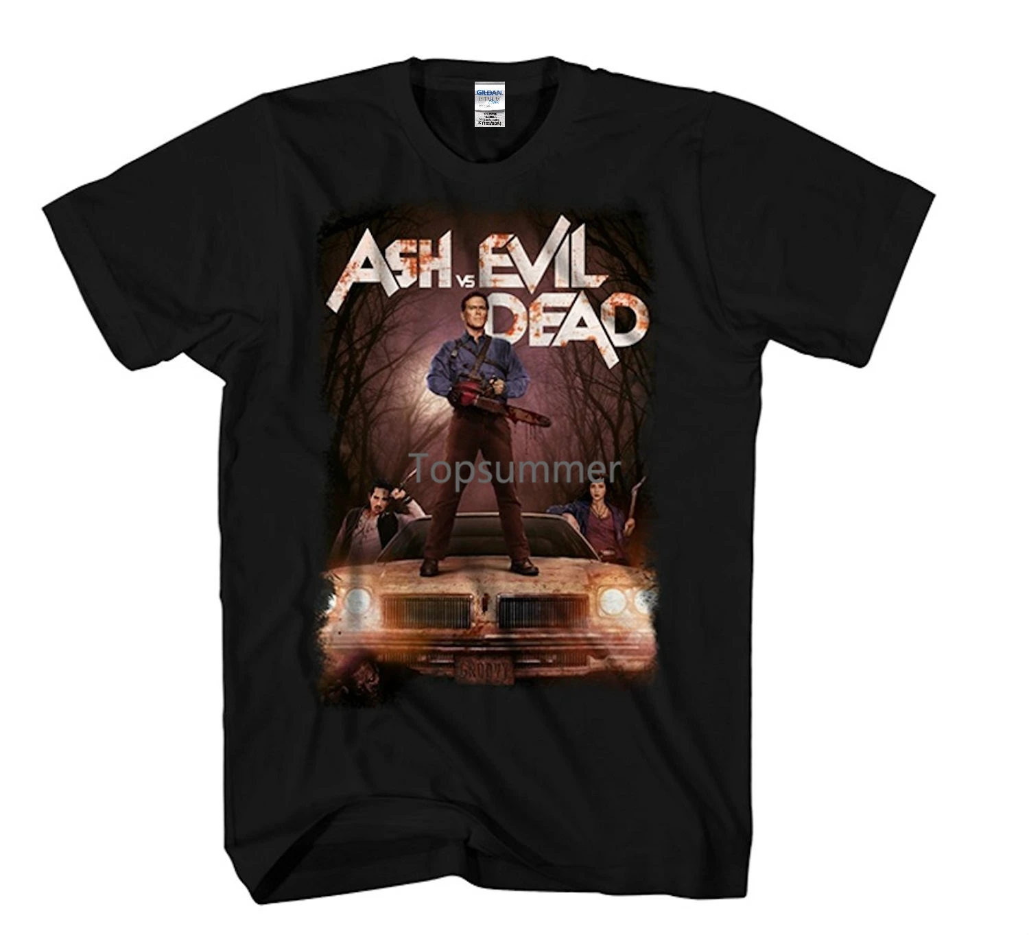 

Низкая цена, мужские футболки с круглым вырезом, мужской постер с коротким рукавом и надписью Ash Vs. Evil Dead