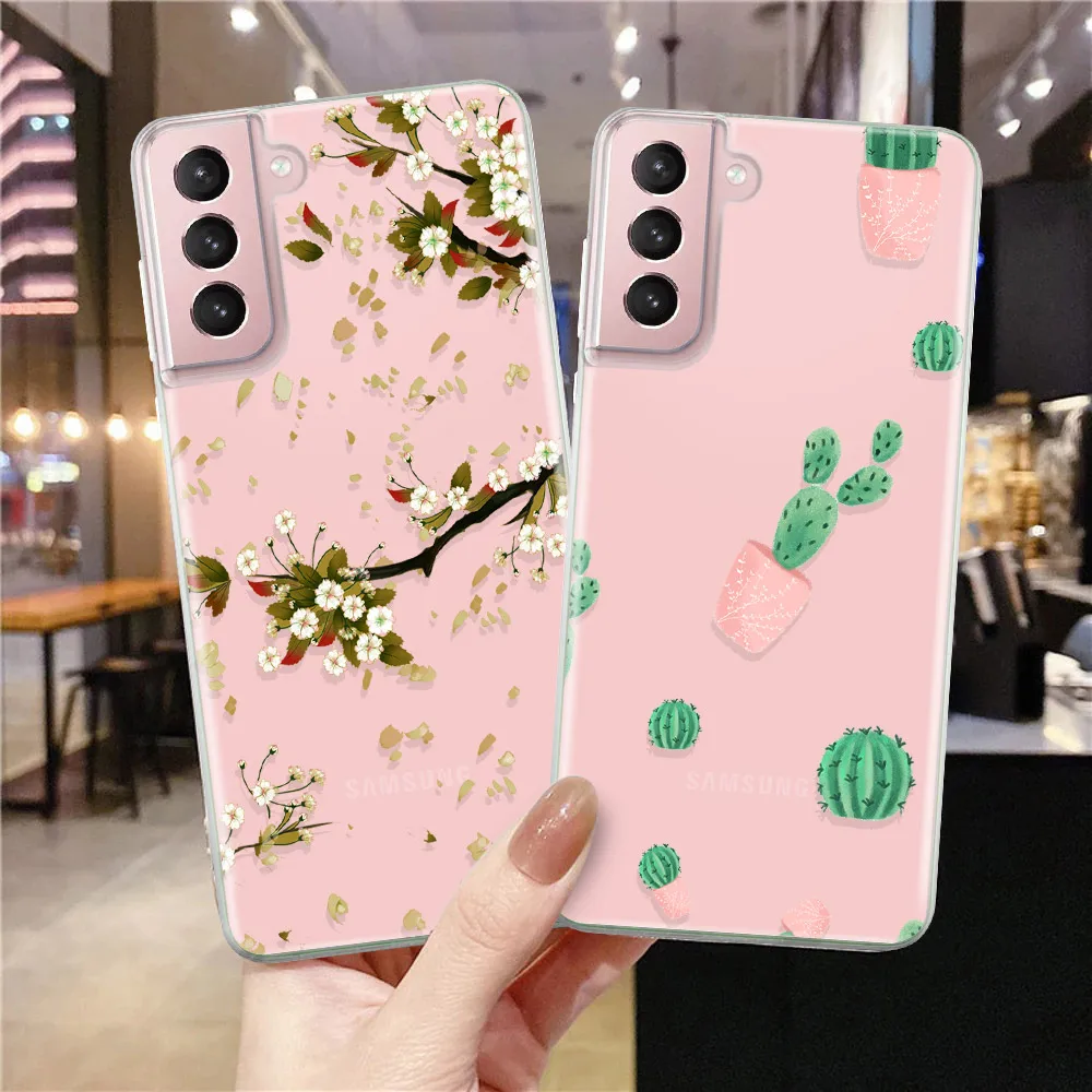 

Flower Case for Samsung Galaxy S21 S10 S21 A51 A01 A40 S20 FE A03 M10S A20S S21Ultra A71 A52 A12 Protection Shell Bumper Fundas