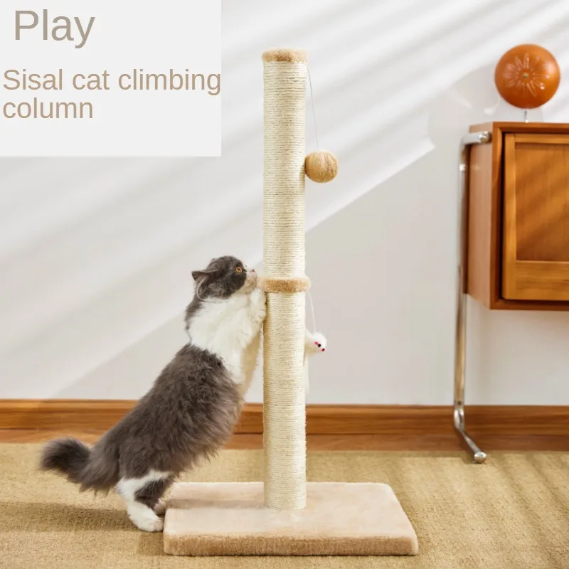 

Cat Climbing Frame Sisal Scratch Board Vertical Cat Climbing Column Integrated Cat Litter Cat Toy