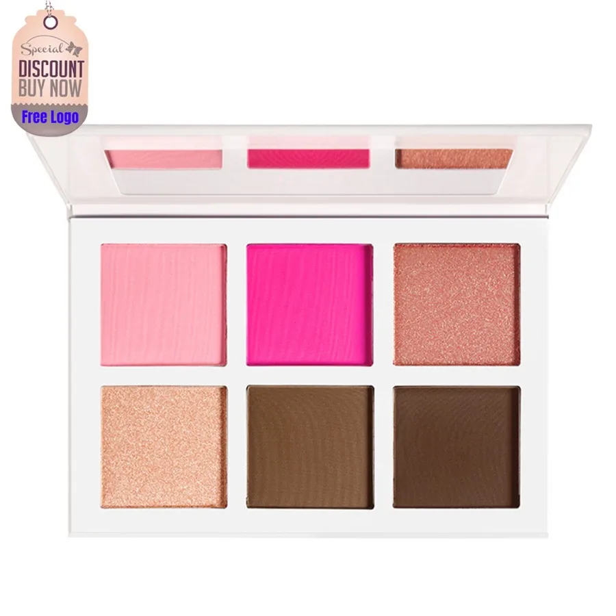 

6colors Private Label Highlighter Blush Contour Concealer Combination Makeup Palette Three-dimensional Brightening Makeup Custom