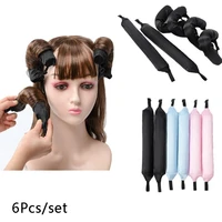 6pcs soft satin cushion rollers hair rollers sleep hair styling tools hair curler rollers magic for women or children curl flex