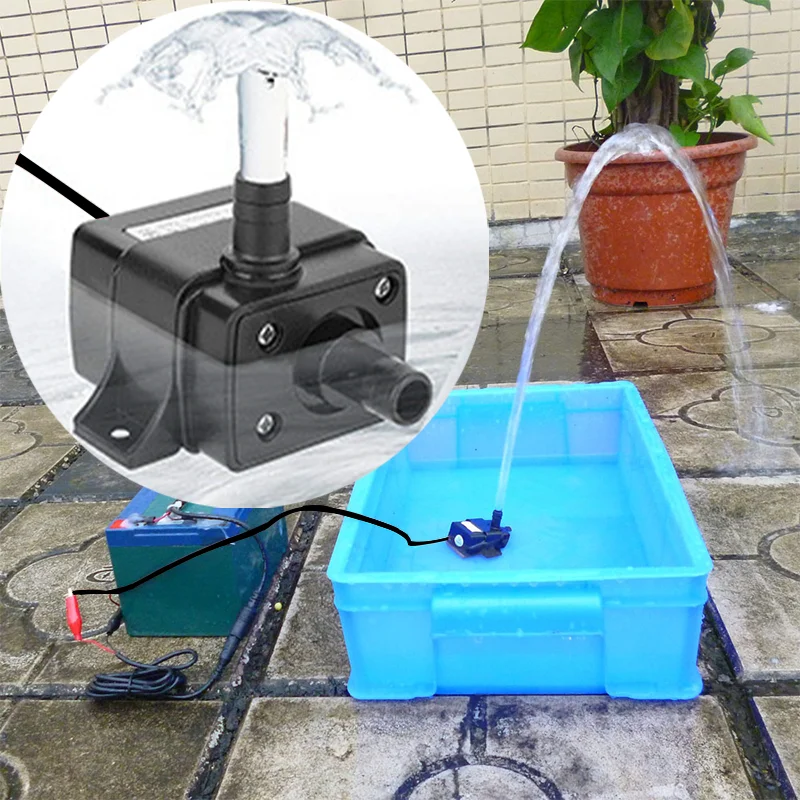 

Super Quiet Waterproof Submersible Pump 12v 5w 240L/H Portable Miniature Brushless Bare Wire DC Miniature Pump Fish Tank Pump