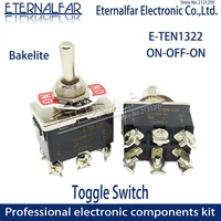 bakelite e ten1322 high quality silver contact dpdt 12mm 15a 250v ac on off on 6pin reset rocker toggle slide switch waterproof