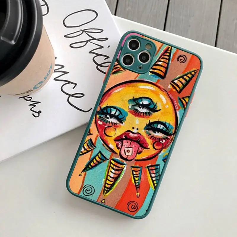 Indie Hippie Art Phone Case for iPhone 14 11 12 13 Mini Pro Max 8 7 Plus X XR XS MAX Translucent Matte Cover