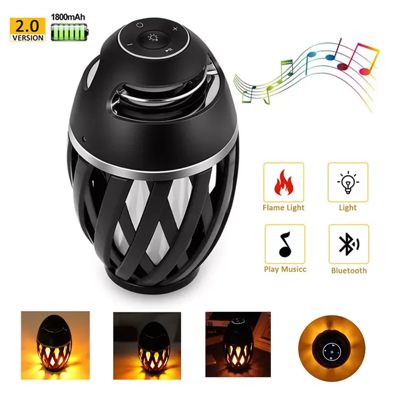 

Portable Wireless Speaker LED Flame Light Loudspeaker Bluetooth Stereo Sound Player LED Flame Torch Light Flicker Light Soundbar