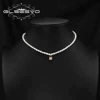 glseevo natural freshwater pearls 2022 new design lock shape woman necklace korea fashion luxury popular wedding accessories