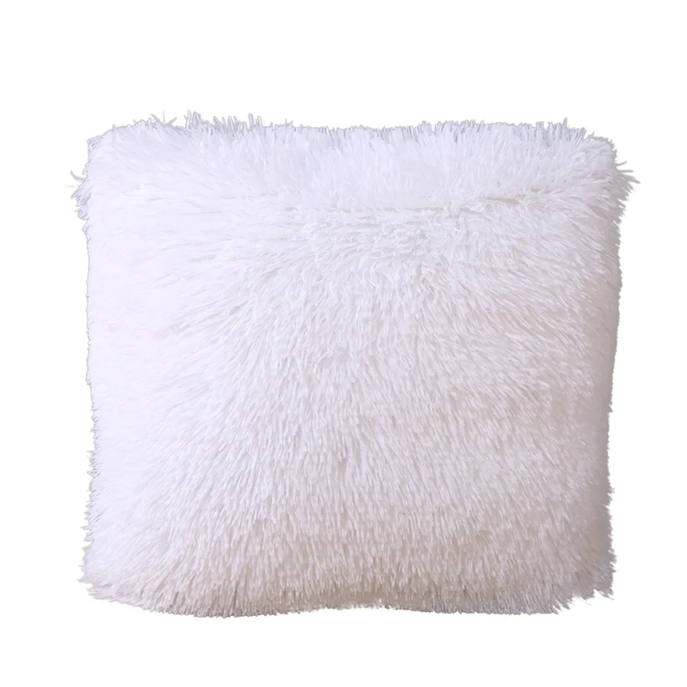 

Fur Cover Case Pillow Faux Covers Fluffy Pillowcase Plush Throw Square Sofa Cushion Shams Shaggy Soft Fuzzy Furry 18X18 Lumbar