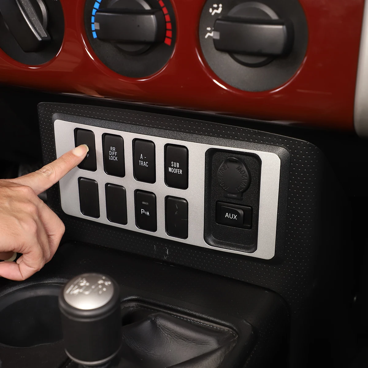 

Car Central Control Driving Assistance patch decorative panel Cover Sticker For Toyota FJ Cruiser 07-21 Car accessories