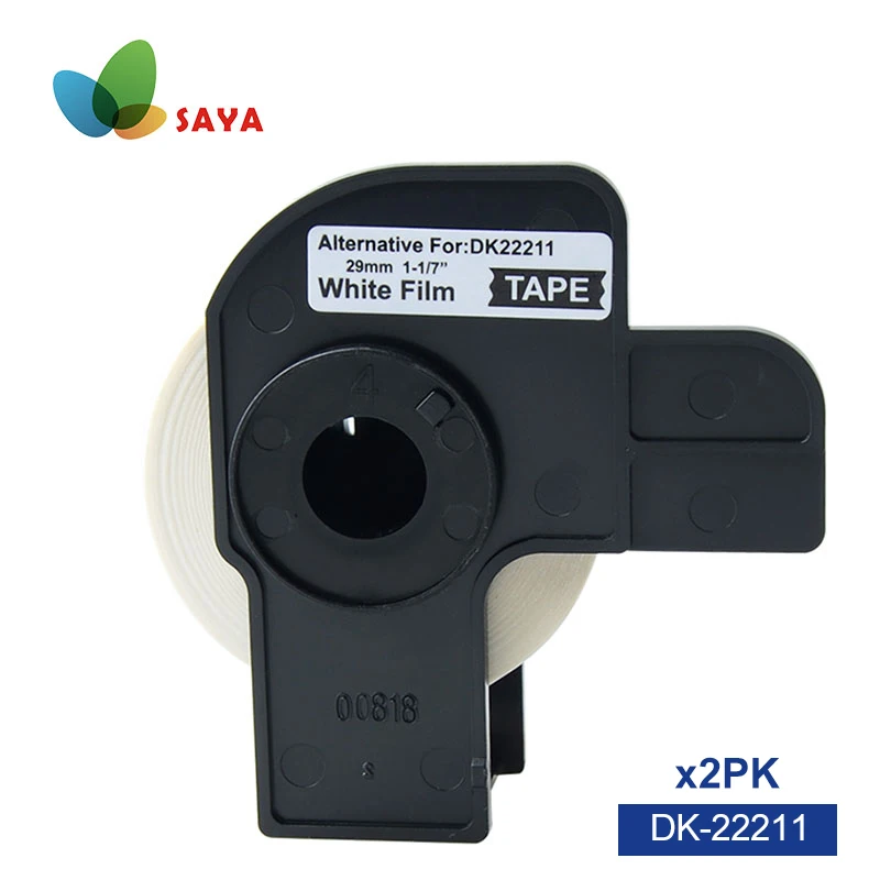 

2 Rolls Label tape DK-22211 Label 29mm x 15.24m Continuous Compatible for Brother QL-500/500A/550/560/570/570VM/580N/650TD/710W