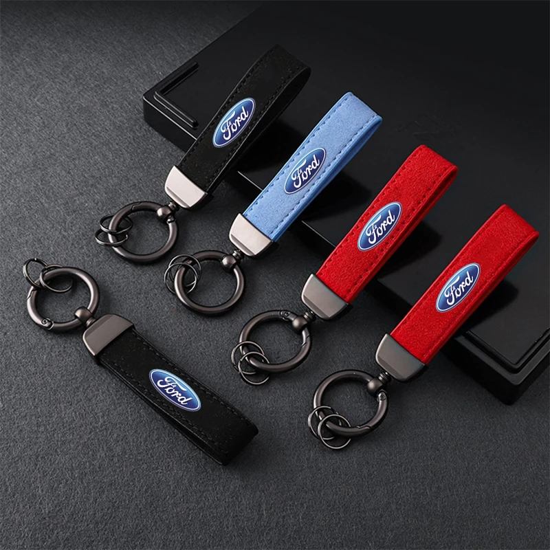 

Metal Car Styling Keychain Suede Key Rings for Fords 2 3 4 5 MK 2 6 7 Ranger Fiesta Kuga Mondeo Fusion Taurus car accessories