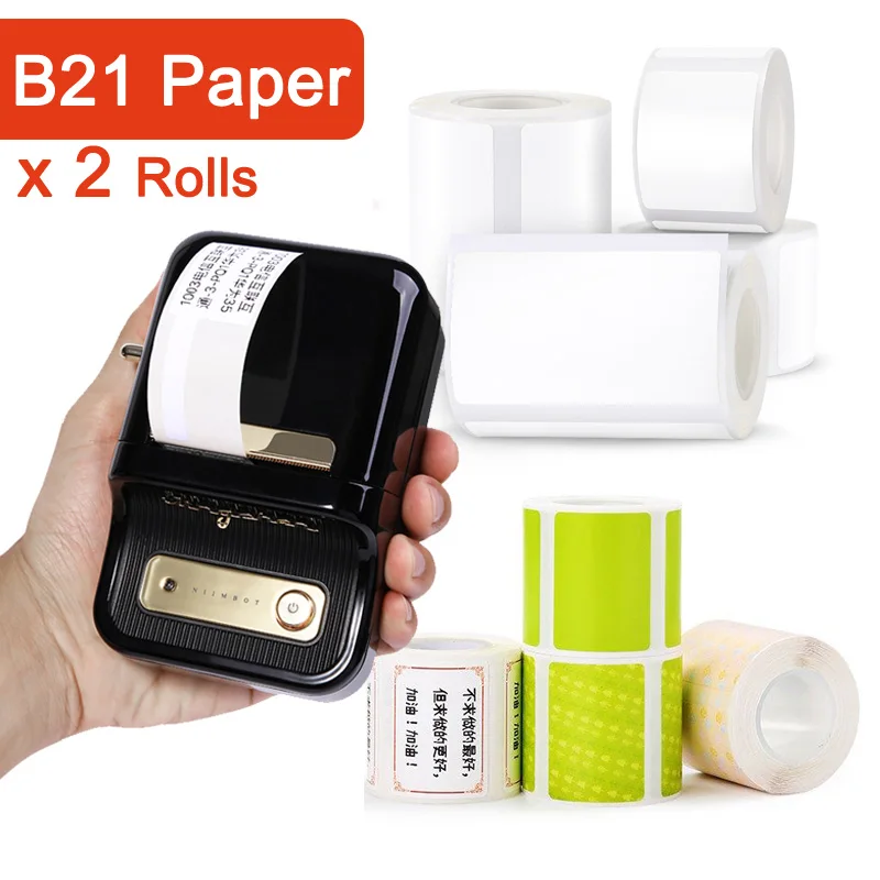 

Niimbot B21 B203 B3S Multiple Sizes Blank White Transparent Thermal Label Sticker Waterproof Oil Resistant for Barcode Price Tag