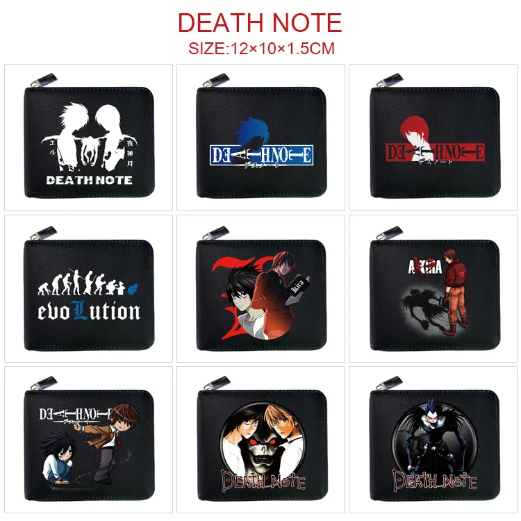 

Death Note Animation Derivative Zipper PU Leather Wallet Cartoon Billfold Portable Coin Purse Card Holder Male or Female