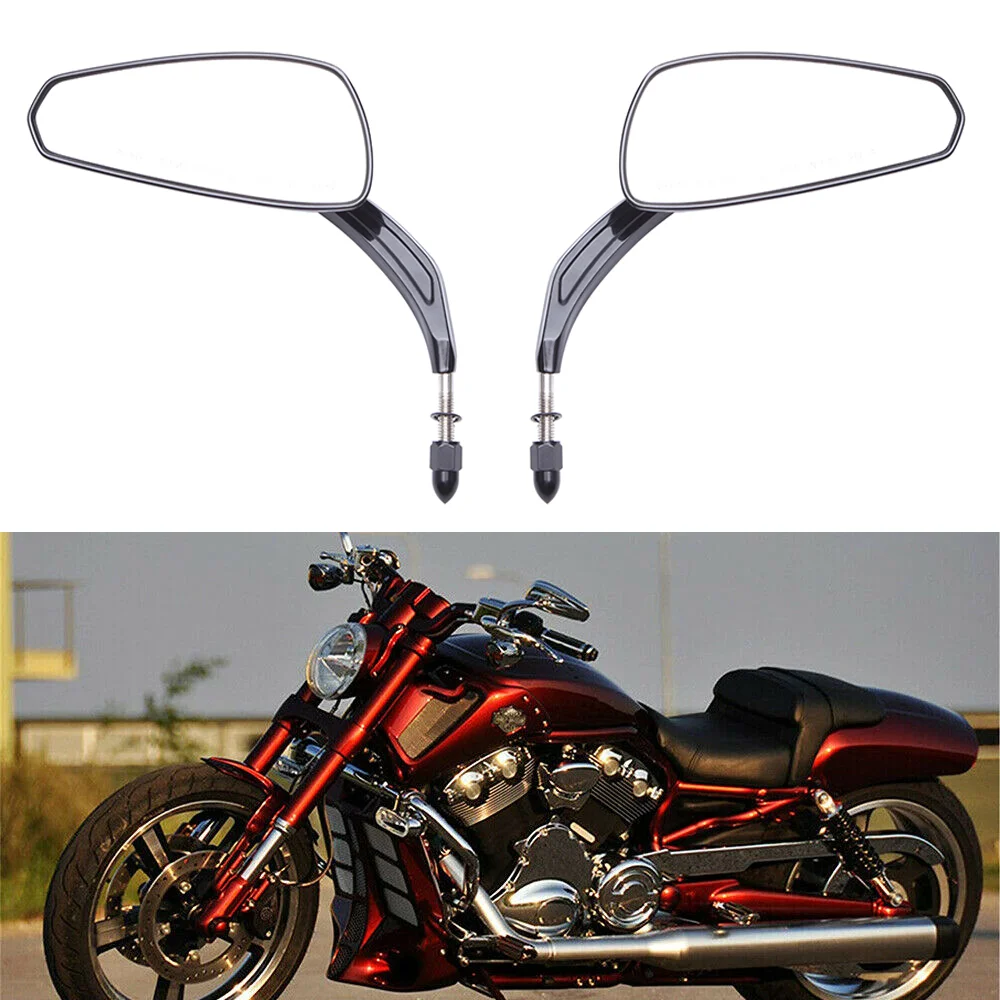 

Chrome Black Motorcycle Flaming Side Mirrors for Harley Davidson Softail Standard FXST Glide Electra Road Custom Dyna Touring